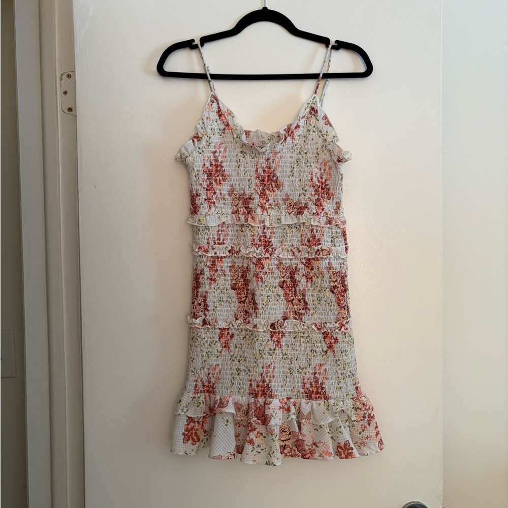 Zara Red and White Smocked Sundress